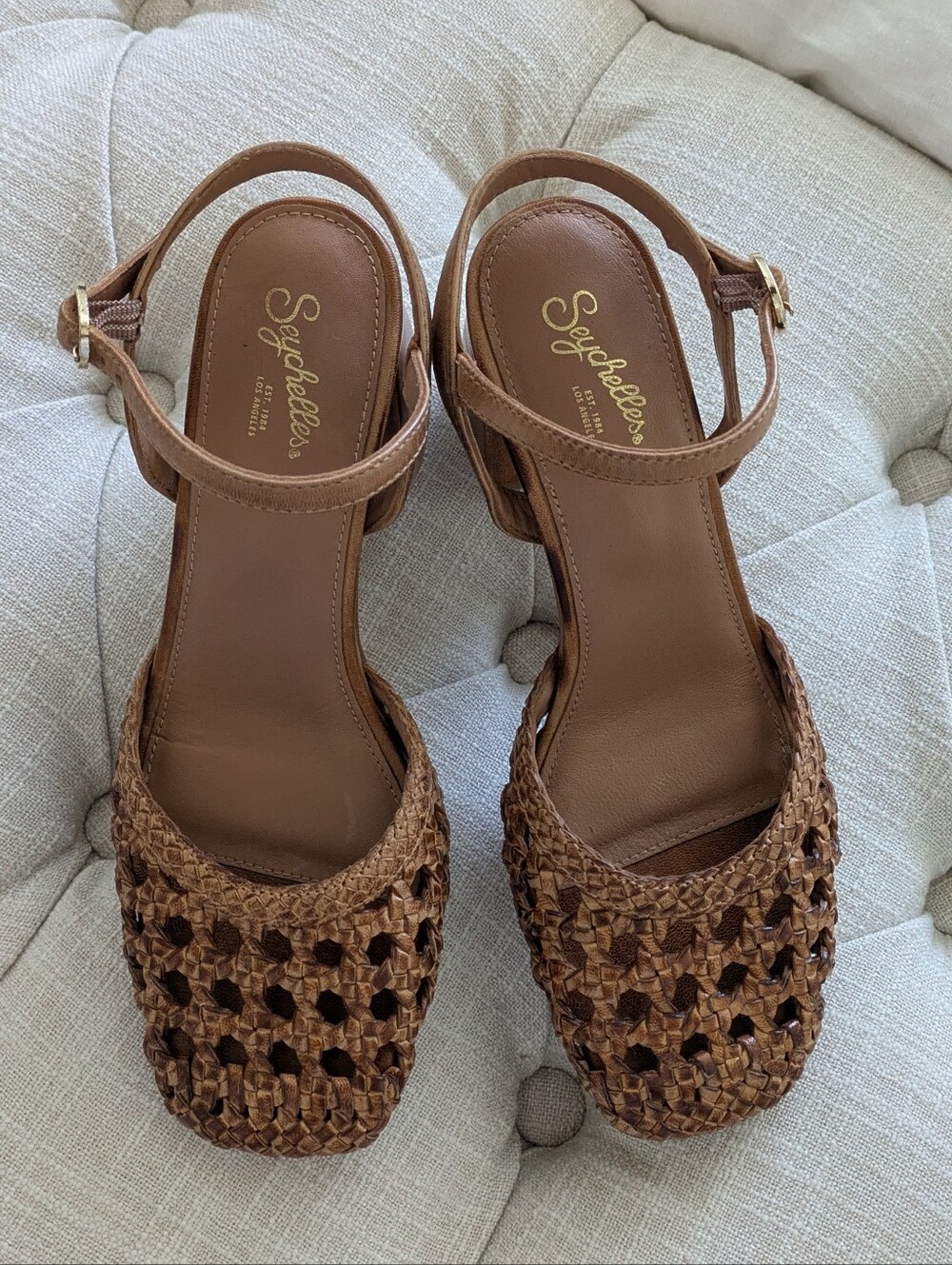 Seychelles Bali Pumps Woven Pumps In Tan Or Brown, Size 8.5 - Picture 8 of 8